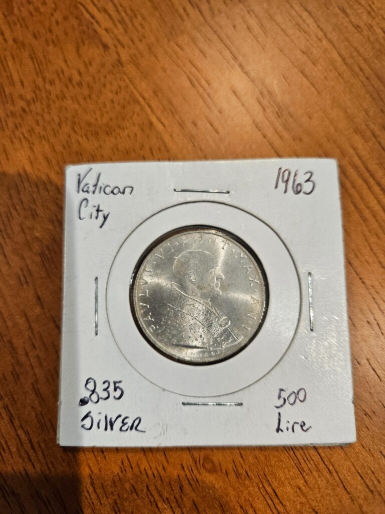 Read more about the article VATICAN CITY – 1963 – SILVER –  500 LIRE BU-  #8970