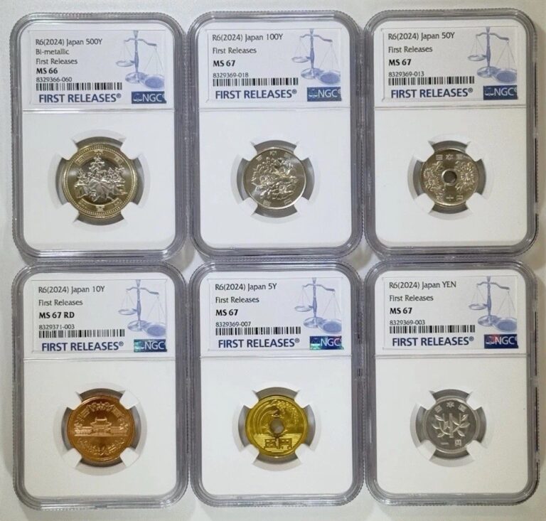 Read more about the article R6(2024) Japan 500 – 1 Yen / Cherry Blossom Mint Set Graded NGC MS66 and MS67