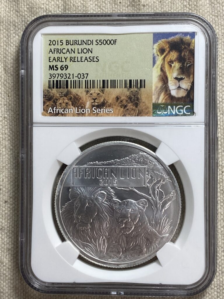 Read more about the article 2015 Burundi African Lion Early Releases NGC MS69 Minor Rim Haze