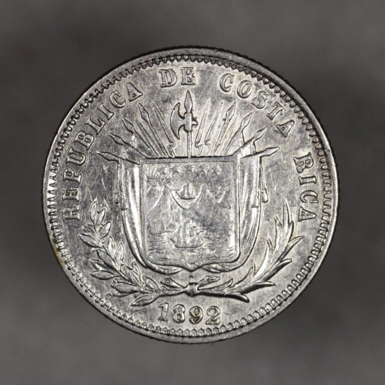 Read more about the article 1892 Costa Rica Silver 5 Centavos