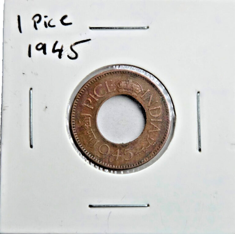 Read more about the article 1945 BRITISH INDIA 1 PICE BRONZE COIN POST WWII KM 533