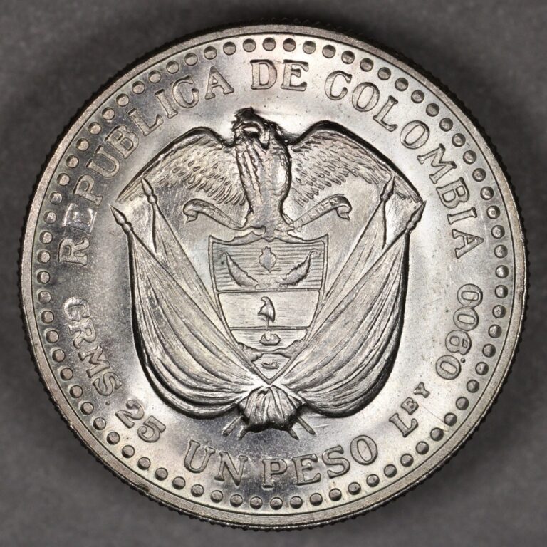 Read more about the article 1956 Colombia Popayan Mint Commemorative Silver Peso Uncirculated