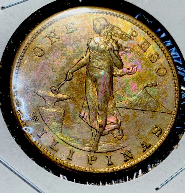 Read more about the article COLLECTIBLE TONED – 1909 – S -PHILIPPINES SILVER ONE PESO COIN AU – TONING COIN