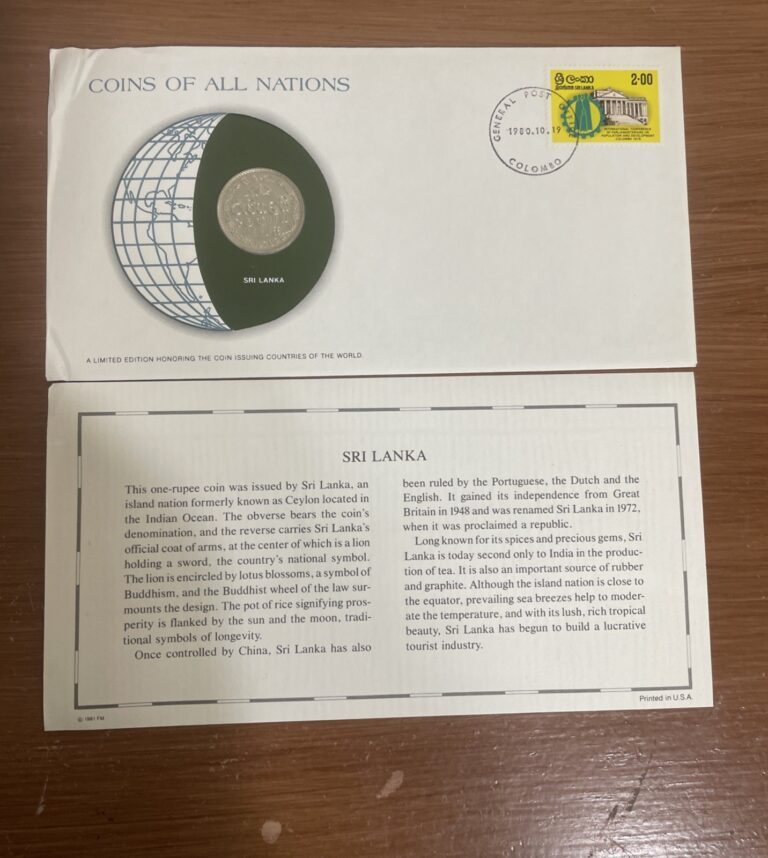 Read more about the article Sri Lanka 1 Rupee Coin 1978 – Coins of All Nations Series – World Coin