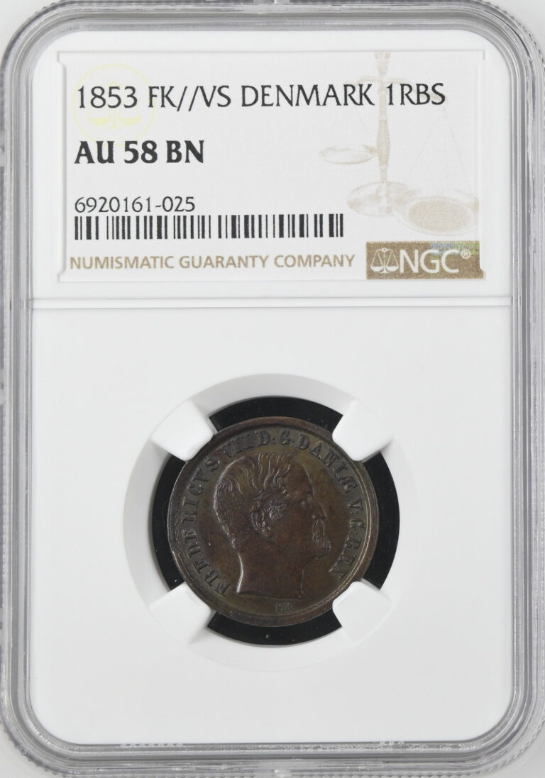 Read more about the article 1853 FK/VS DENMARK 1RBS NGC CERTIFIED COIN AU 58 BN