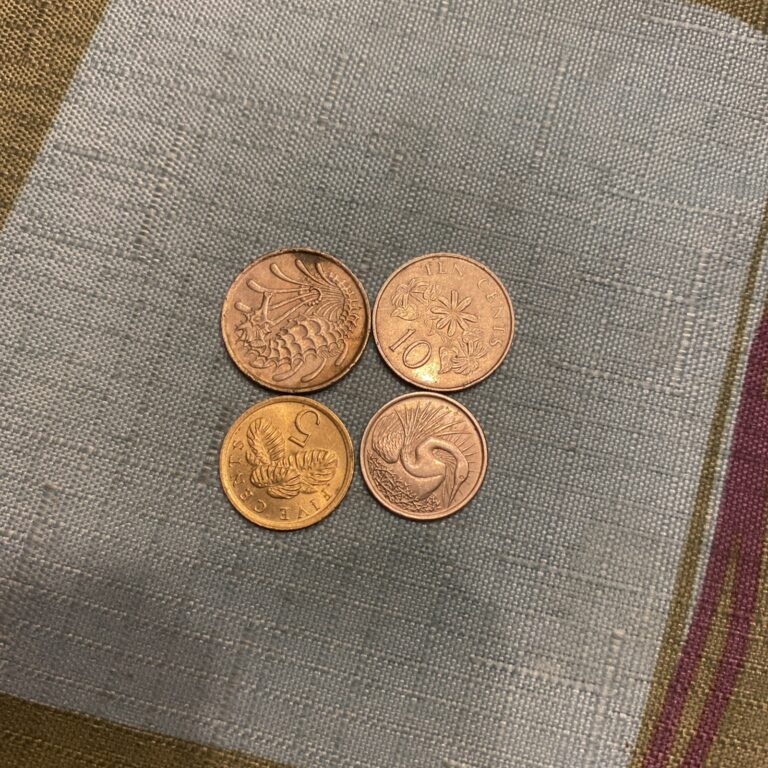 Read more about the article Singapore 1973  1991 10Cents  1968  1989 5 Cents  – 4 Coins
