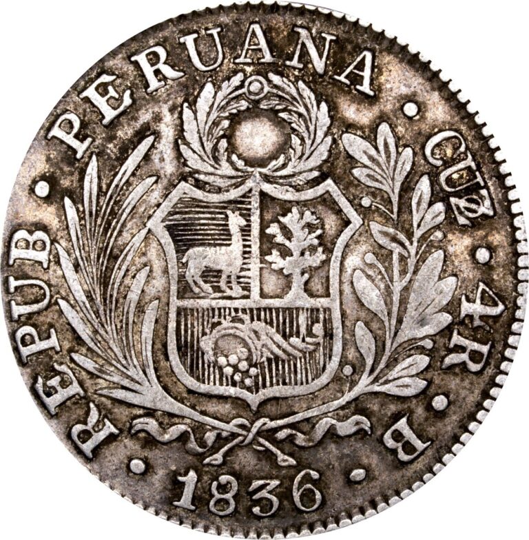 Read more about the article – PERU – CUZCO – 4 REALES 1836 B  SILVER KM 151.1 – XF Better cond. than average