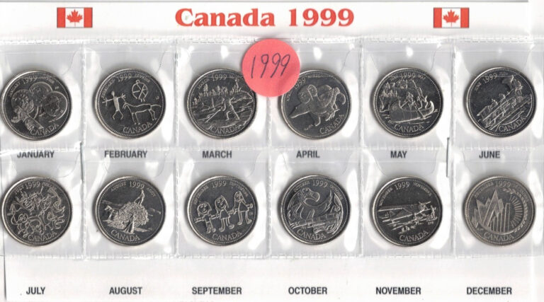 Read more about the article 1999 Canadian Brilliant Uncirculated Quarter Commemorative Twelve Coin set!