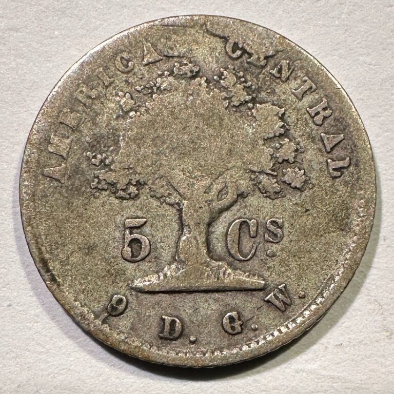 Read more about the article 1865 GW Costa Rica 5 Centavos Silver First Year Type Coin Scarce