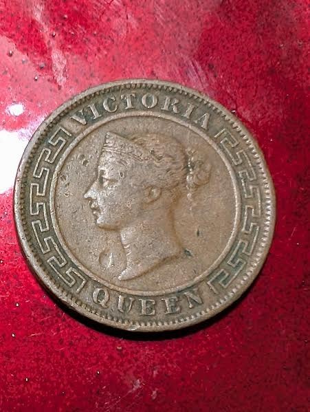 Read more about the article 1890 CEYLON SRI LANKA ONE CENT VICTORIA COPPER COIN #354