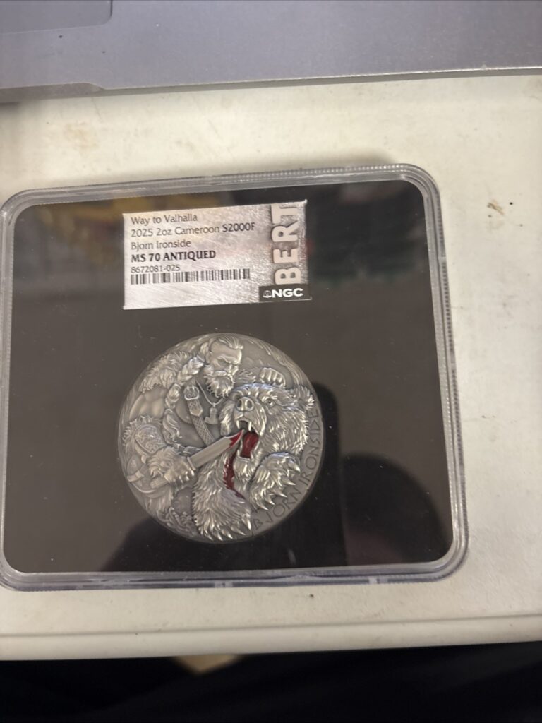 Read more about the article 2025 Cameroon 2 oz Silver Way to Valhalla: Björn Ironside