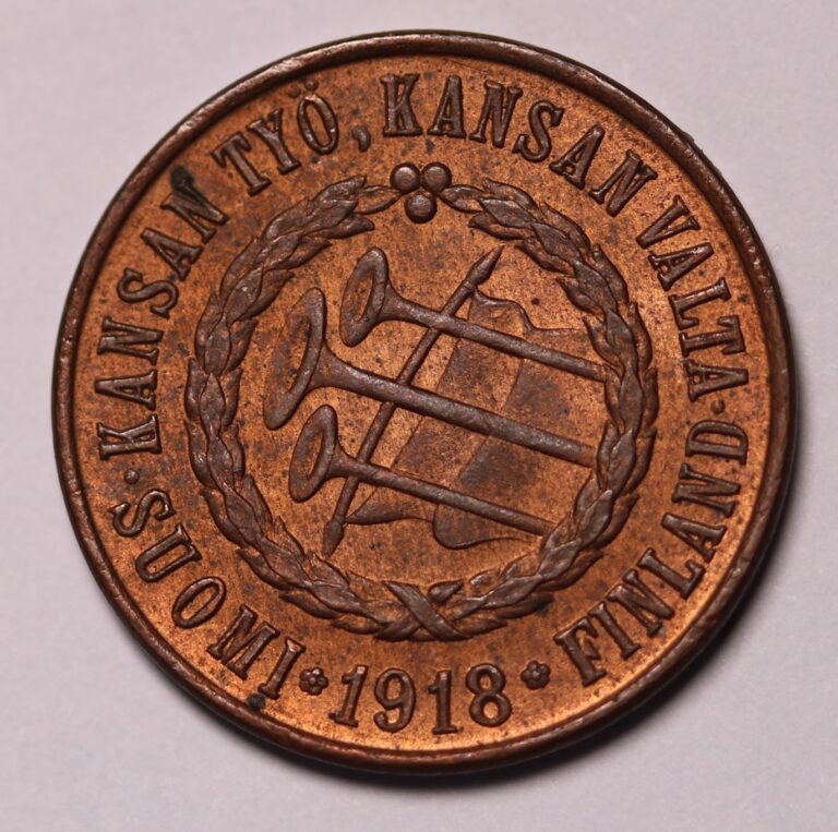 Read more about the article 1918 Finland  5 Pennia Civil War Coinage  KM# 21  gEF Coin – Scarce