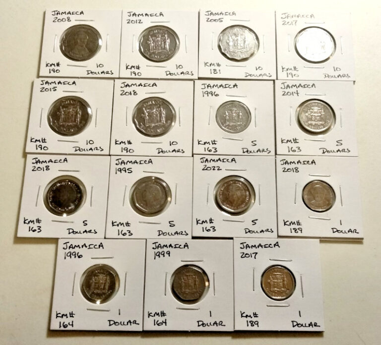 Read more about the article Jamaica  Coin Lot – ( 15 Carded Coins )  –  (Lot#1626)