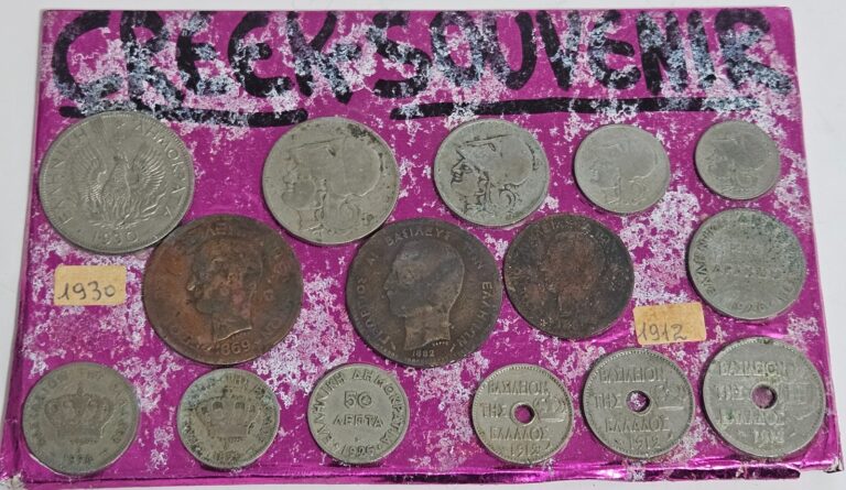 Read more about the article 1863 – 1930 Greek Coin Set Mixed Lot Souvenir Vintage Antique Coins