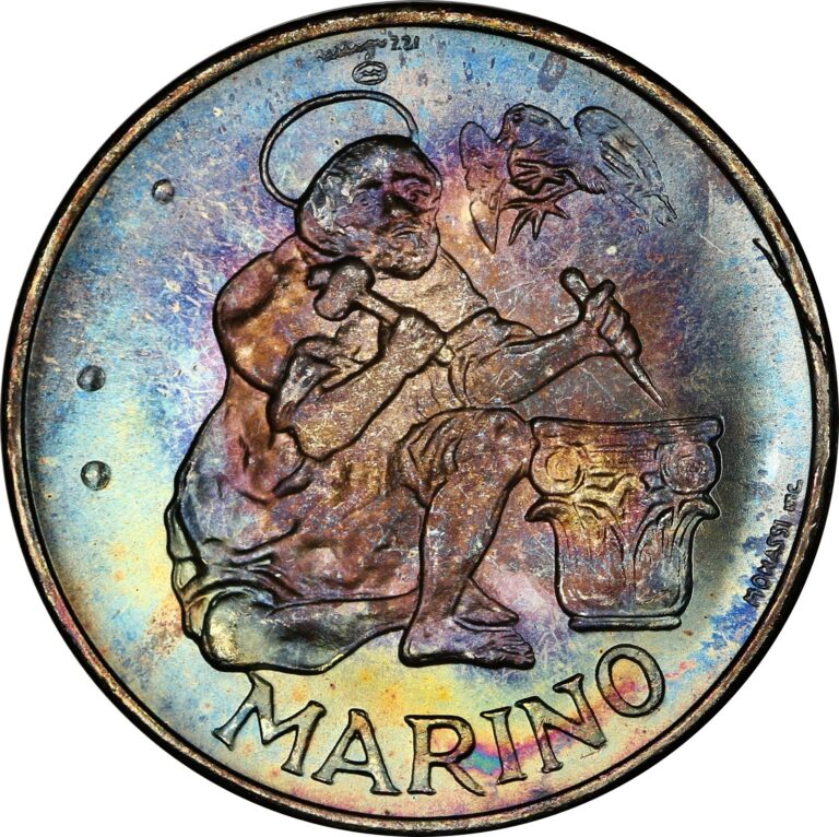 Read more about the article 1975 San Marino 500 Silver Lire Original Package included MONSTER RAINBOW TONED.