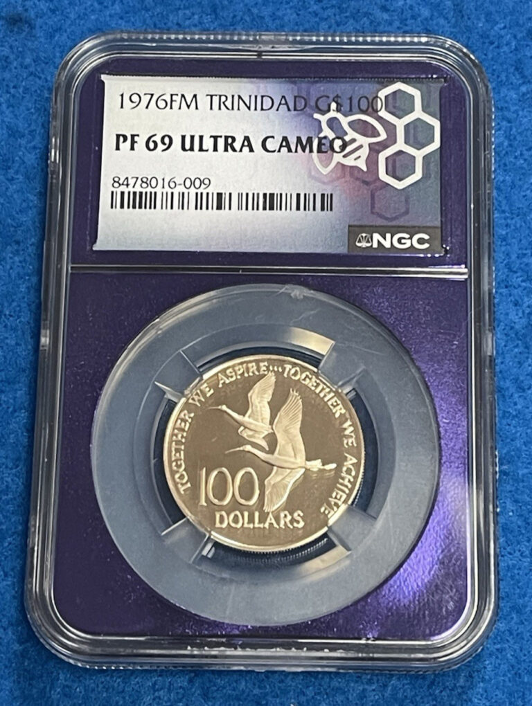 Read more about the article 1976FM Trinidad and Tobago G$100 Gold Coin NGC PF69 Ultra Cameo