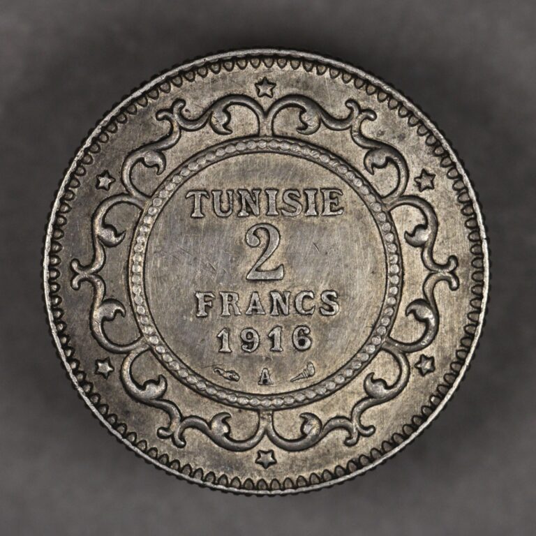 Read more about the article 1916 Tunisia Silver 2 Francs