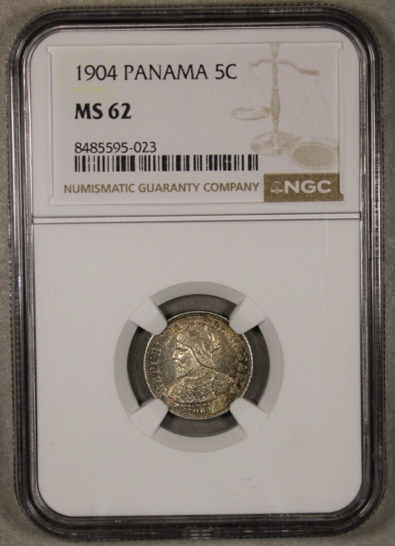 Read more about the article 1904 Panama Silver 5 Centesimos Uncirculated NGC MS62