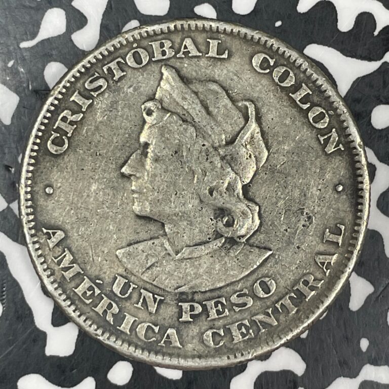 Read more about the article 1904-CAM El Salvador Colombus 1 Peso Lot#JM0467 Large Silver!