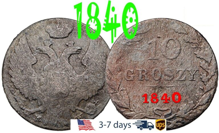 Read more about the article Poland 10 groszy GROSZE 1840 MW Polski Silver Coin #18359