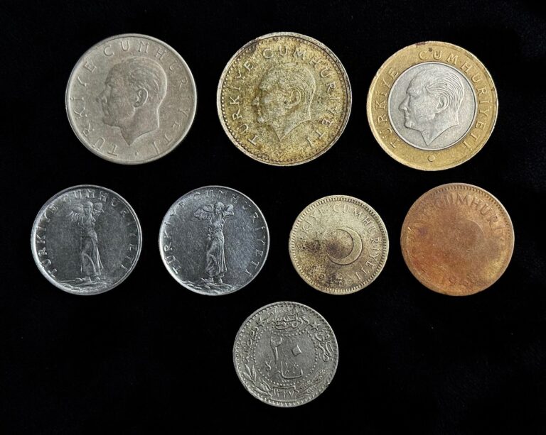 Read more about the article OLD Turkey Ottoman Empire Coin LOT * 1909-2013 ** 20 PARA LIRA 25 50 KURUS Coins