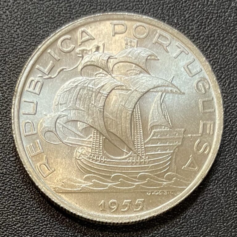 Read more about the article 1955 Republica Portugal 10 Escudos  0.835 Silver Coin