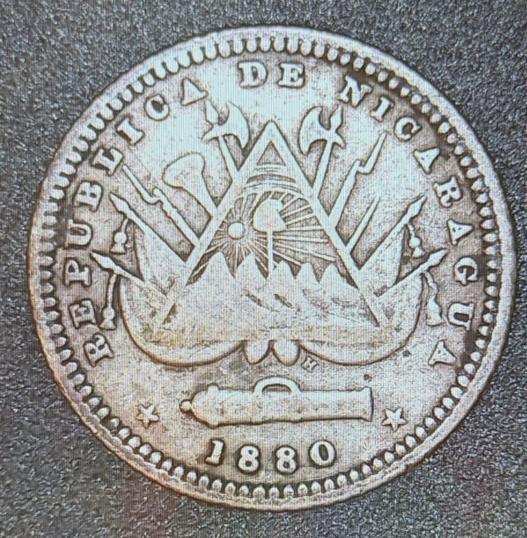 Read more about the article 1880H NICARAGUA 10 centavos Silver  🇳🇮 Free 🚢