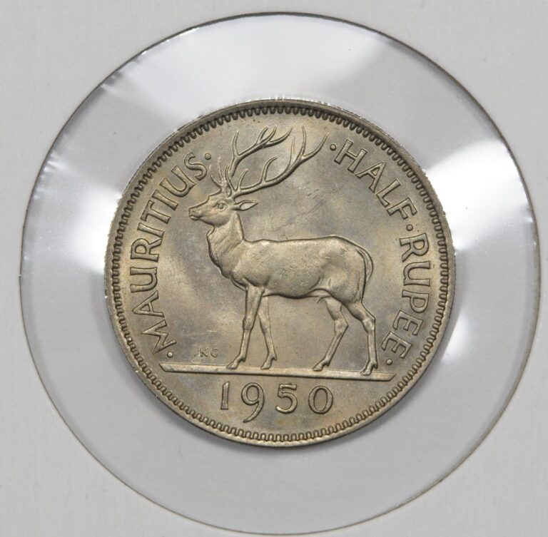 Read more about the article 1950 Mauritius 1/2 Rupee  Uncirculated