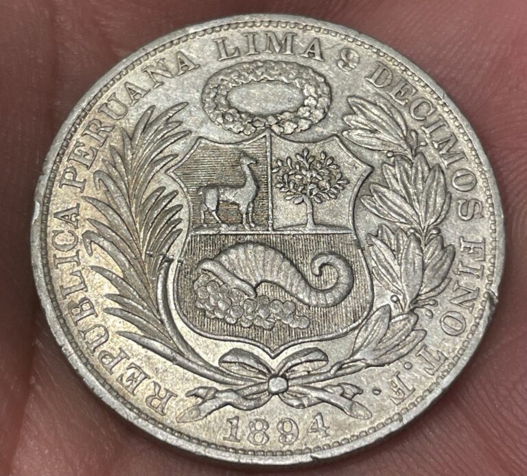Read more about the article Sweet Slightly Circulated Silver 1894 Peru UnSol Un sol