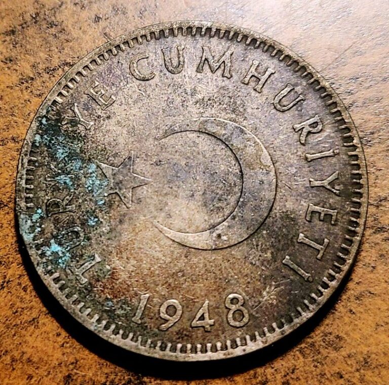 Read more about the article 1948 TURKEY SILVER 1 LIRA (0.1447 Oz. ASW)