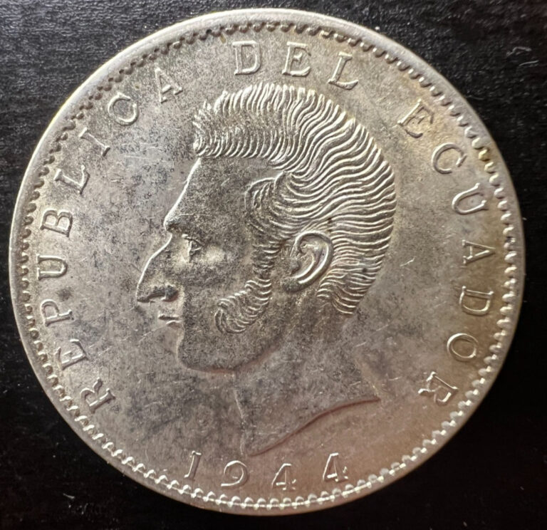 Read more about the article Ecuador 1944 Dos 2 Sucres .720 Silver Coin Mexico Mint