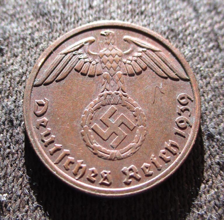 Read more about the article OLD COIN OF THIRD REICH NAZI GERMANY 1 REICHSPFENNIG 1939 A BERLIN WORLD WAR II