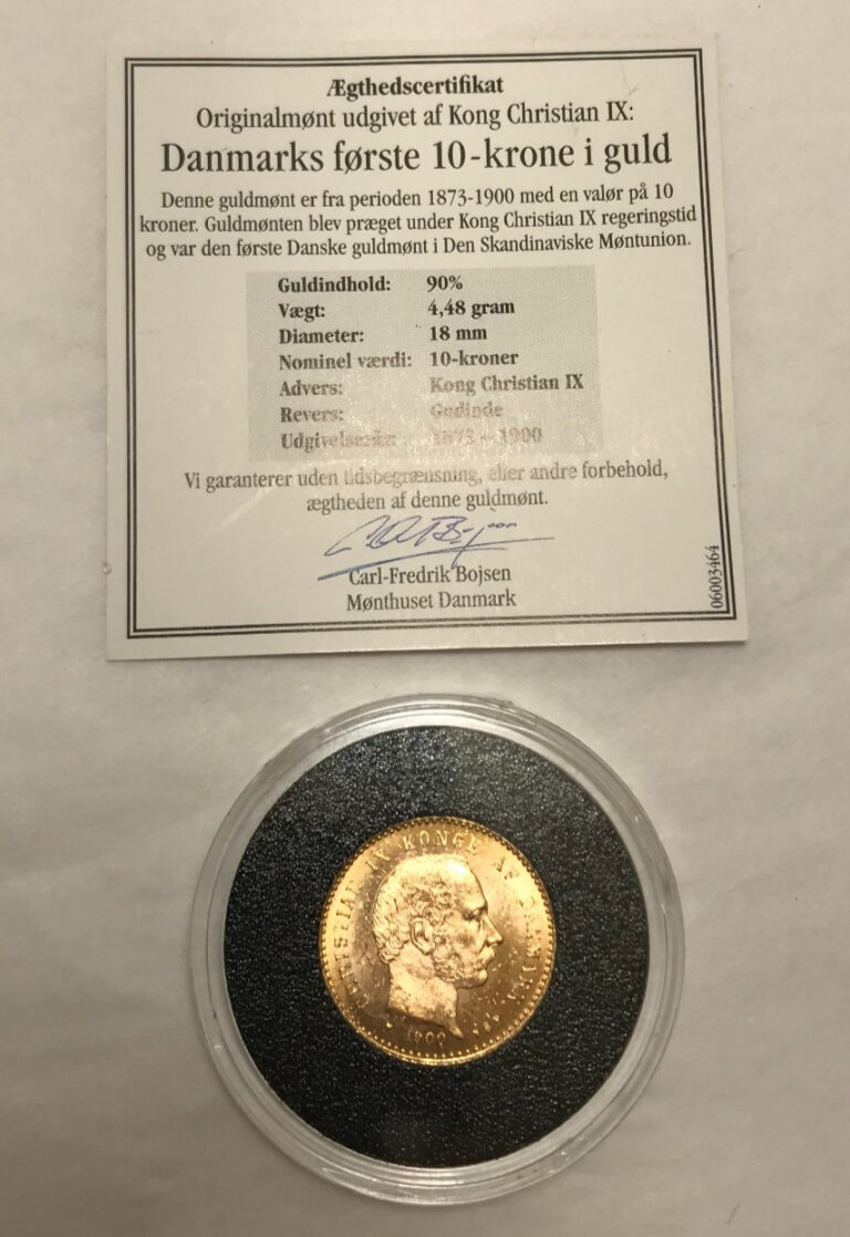 Read more about the article Collectible Denmark 1900 Gold 10 Kroner UNC Christian IX Coin