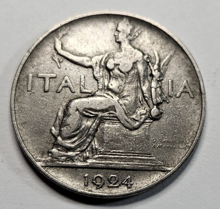 Read more about the article 1924 Italy 1 One Lira – Italian Coin – Nickel – World Coin – Europe