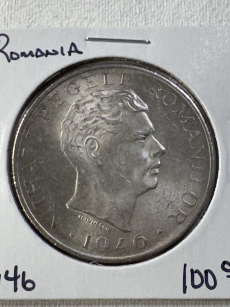 Read more about the article 1946 Romania 100 000 Lei Large Silver Coin