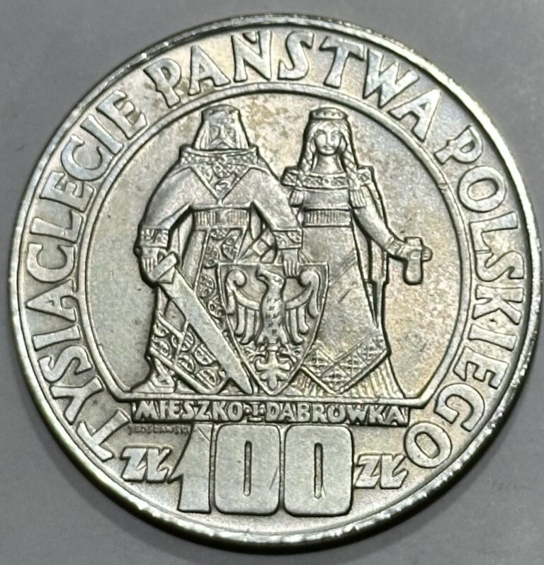 Read more about the article POLAND  1966  100 ZLOTYCH Silver Coin Mieszko Dabrowka Y-57