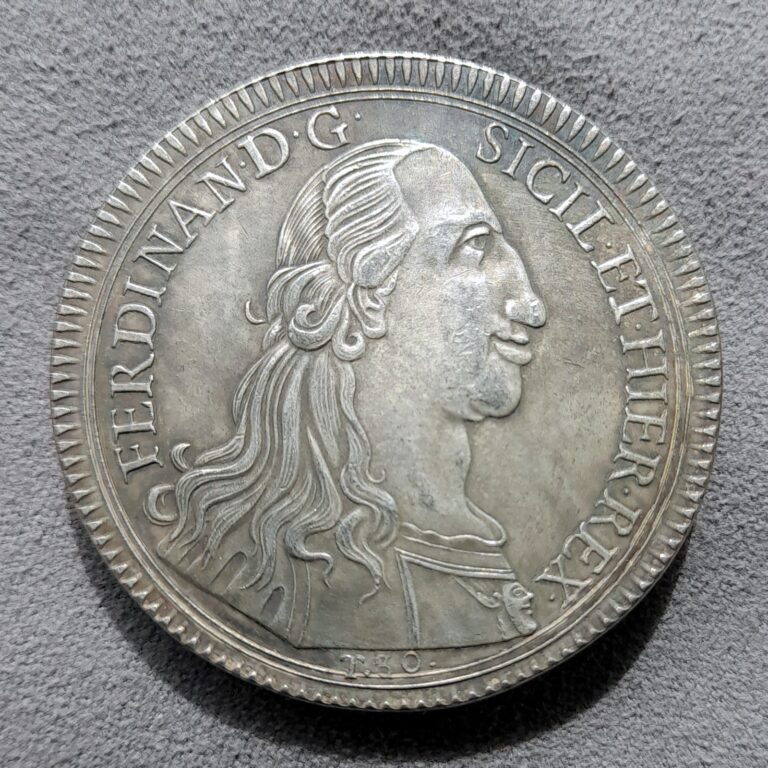 Read more about the article 30 Tari 1793 Sicily Italian States Ferdinand III Coin KM#227