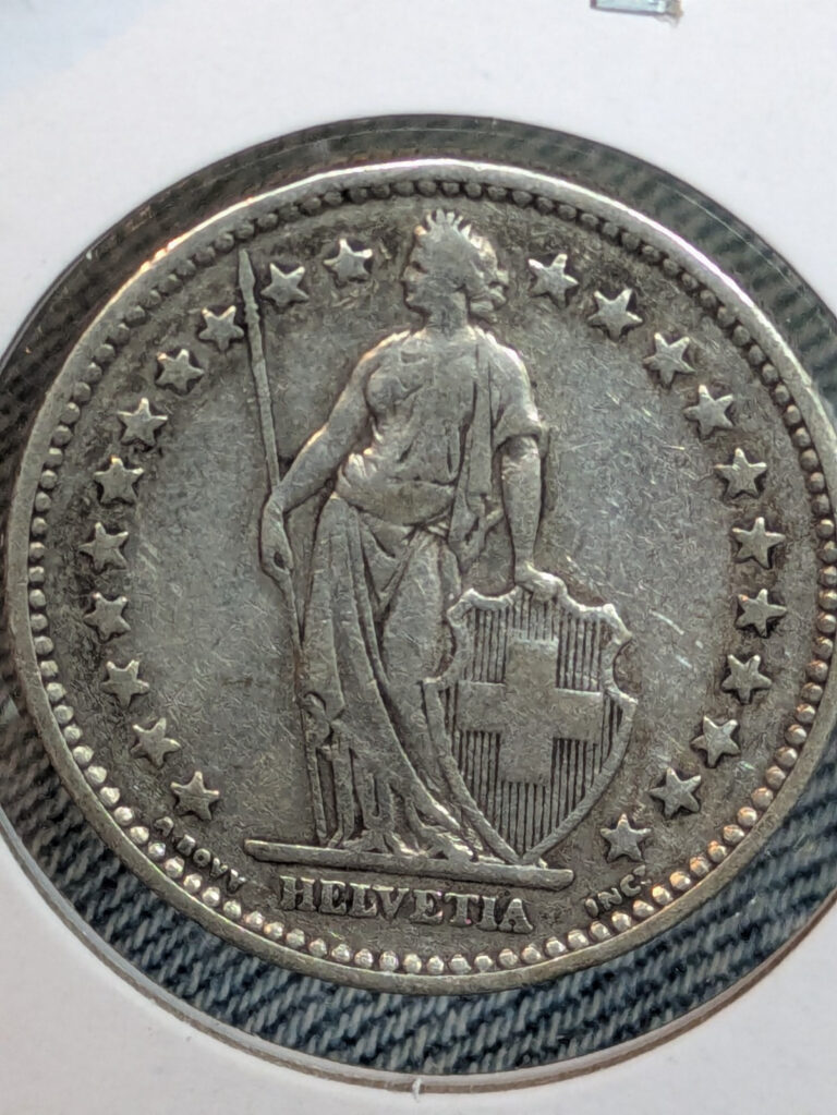 Read more about the article 1914 SWITZERLAND SILVER 2 FRANCS COIN B
