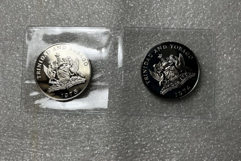 Read more about the article TRINIDAD and TOBAGO  1 DOLLAR 1974 and 1975 proof dollar coins