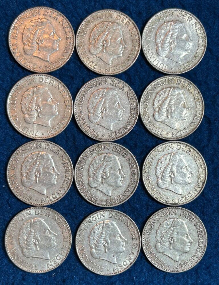 Read more about the article Lot 12 Netherlands 1 Gulden Silver Coins Fineness .720