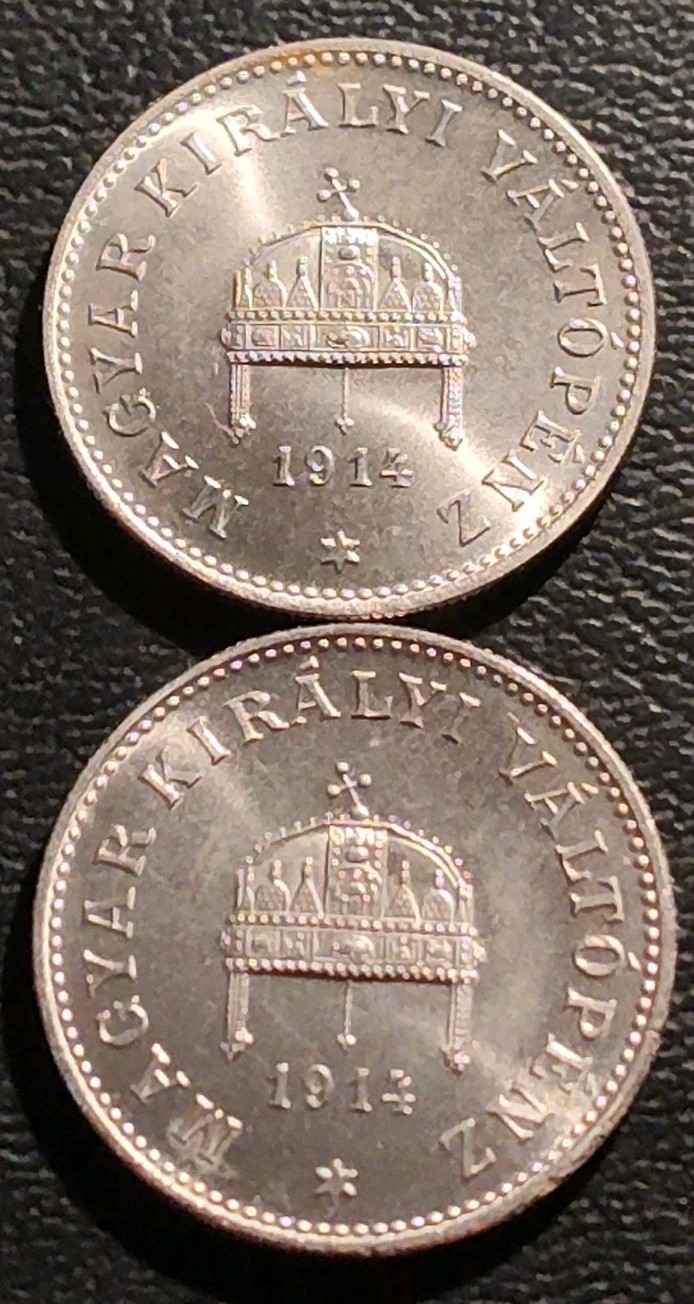 Read more about the article Hungary  2 Piece Lot Of 1914  Nickel  20 Filler  Proof Re-Strike Coins.