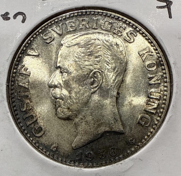 Read more about the article 1936 One Krona Sweden 1K Silver Coin – BU Uncirculated