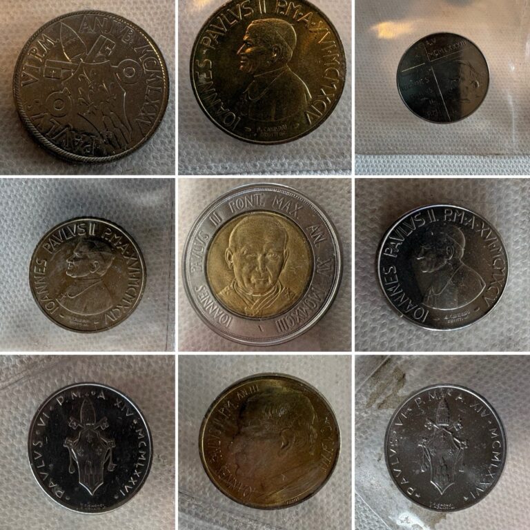 Read more about the article Lot 9 Vatican City Coins Dates 1975 to 1994 Pope Paul VI to Pope John Paul II