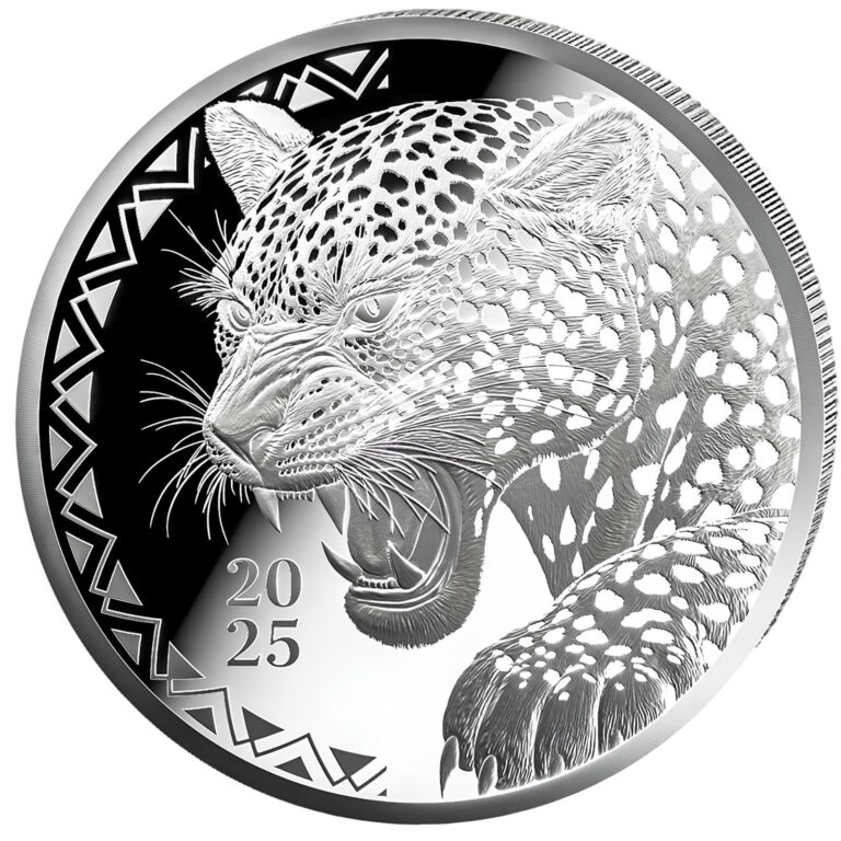 Read more about the article 2025 Liberia Silver Proof Coin African Leopard Wildlife WWF Cat $20 ULTRA RARE