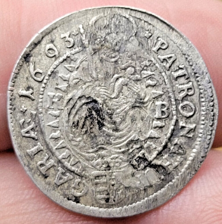 Read more about the article LEOPOLD I HUNGARY 1693 ~ 3 Kreuzer ~ Mary Holding Baby Jesus