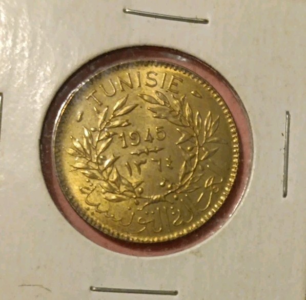 Read more about the article 1945 Tunisia 2 Francs Coin – High Grade – Mint Luster – Free Ship