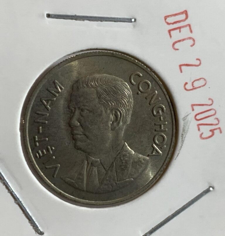 Read more about the article ⭐ Vietnam 🇻🇳 South 1 Dong 1960. KM#5. One Dollar coin. Bamboo. UNC  ⭐