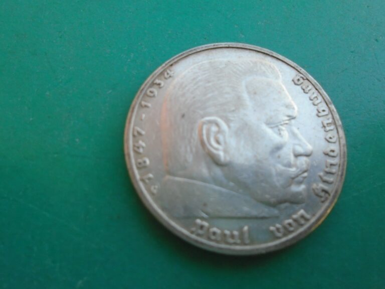 Read more about the article 1936 G- GERMANY 5 MARK COIN – Third Reich – SILVER German