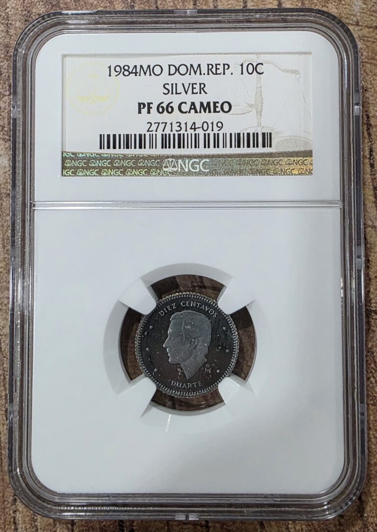Read more about the article Dominican Republic 10c 1984 Silver Proof. Only 100 Minted. many has Been Melted.