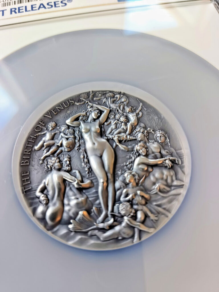 Read more about the article ❤️ Masterpiece Perfect MS70 Pure Silver ❤️ 2021 – The Birth of Venus 2000F Coin